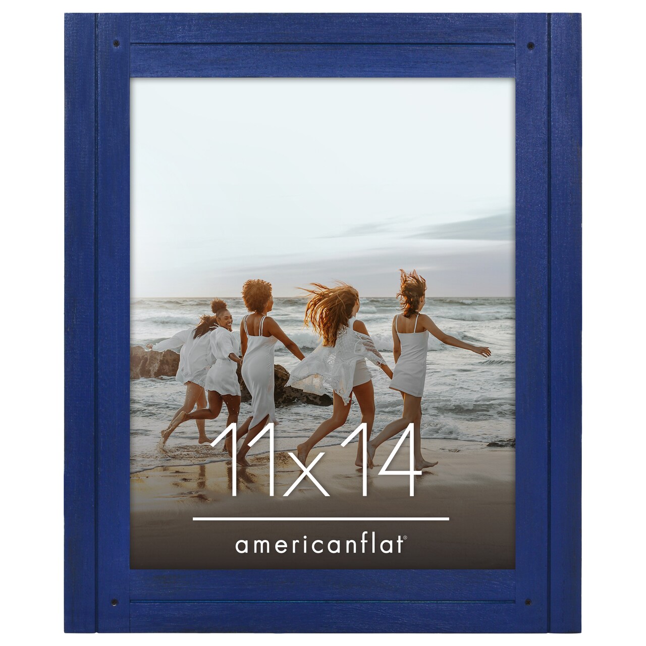 Americanflat Picture Frame - Rustic Picture Frame with Textured Engineered Wood, Shatter Resistant Glass and Easel Back - Horizontal and Vertical Display